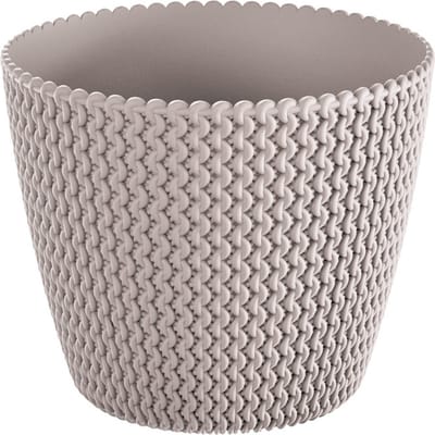 Prosperplast Plantenpot/bloempot Splofy - taupe - kunststof - D13 x H11 cm - binnen/buiten - stijlvol