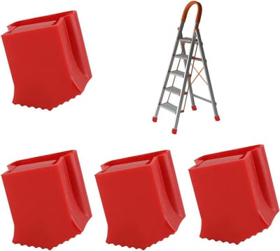 Allecto Plus - Laddervoethoezen 4 stuks 34 x 45 mm antislip rubberen ladderpad - Bescherming en stabiliteit voor trappen - Ladderbeschermingskussen voor extra grip - Duurzaam materiaal