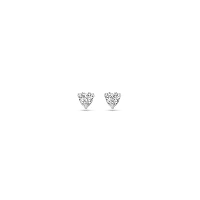 Zilver gerhodineerd oorknoppen hartje zirkonia 3,5 mm - 1339479