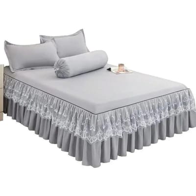 9 Kleuren Ruche Kant Rok Sprei Hometextiel Effen Bedrok Slaapkamer Spreien Spreien Lakens Stofkap Beddengoed Twin