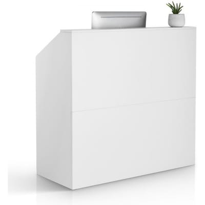 VEVOR Receptiebalie Rechthoekige balietafel, receptiebalie, verkoopbalie, kassier voor schoonheidssalon, kantoor, wit (1180 x 500 x 1115 mm)