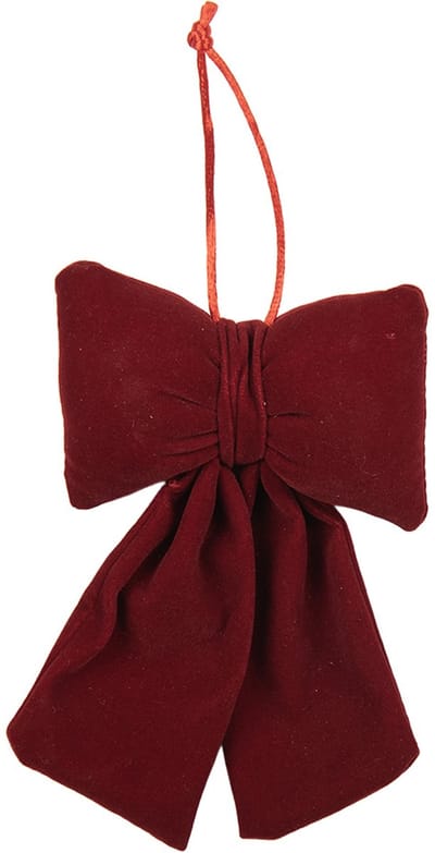 Clayre & Eef Decoratie Strik 10x4x16 cm Rood Synthetisch
