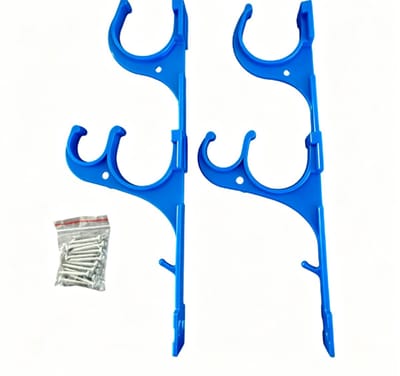 2 stuks Zwembadpaalhouder - 2 plastic zwembadhaken voor palen - Haak voor netten, skimmers, bladharken, stofzuigers, stofzuigerslangen, telescopisch - Bevestig accessoires, houder/organizer