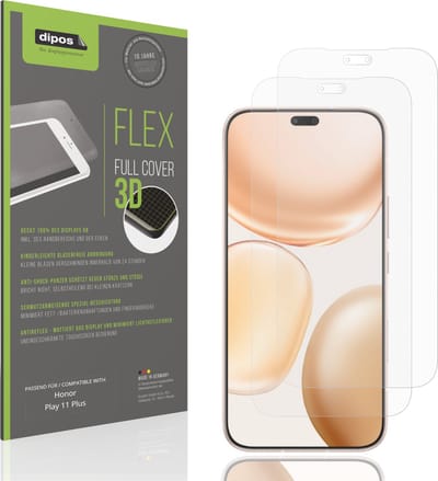 dipos FLEX – 2x Matte Screenprotector geschikt voor Honor Play 11 Plus | Volledige Schermbescherming | Case-Friendly