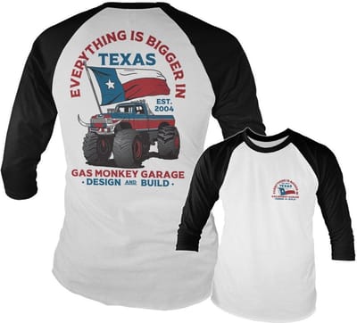Gas Monkey Garage Everything Is Bigger In Texas Baseball Long T-shirt met mouw GMG-19-GMG101-H94-14