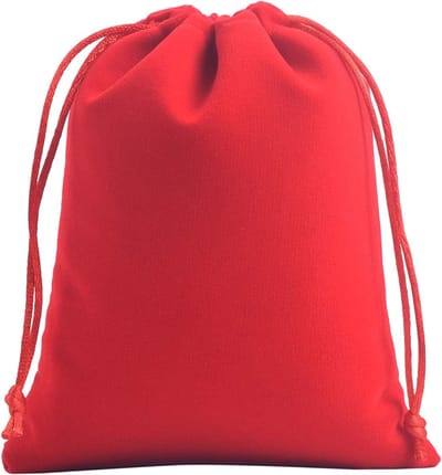 Fluwelen sieradenzakjes met trekkoord, voor geschenken, feestelijke gelegenheden, rood, 20 x 25 cm, 10 stuks