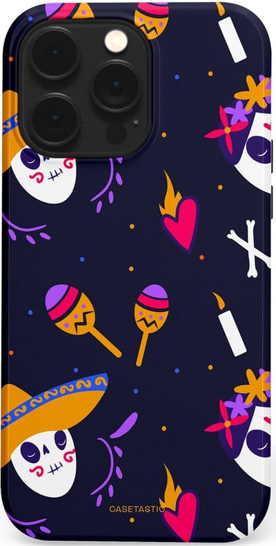Casetastic Hoesje Geschikt voor Apple iPhone 14 Pro Max Magsafe - Stijlvolle Beschermende Duo-layer Case - Muertos fiësta