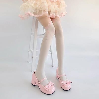 Collants pour femmes Rose Rose Collants Assemblés Lolita Beige Satin Style Ballet Été Sexy Mince Mignon Doux Dentelle Assemblée Leggings One Size gray