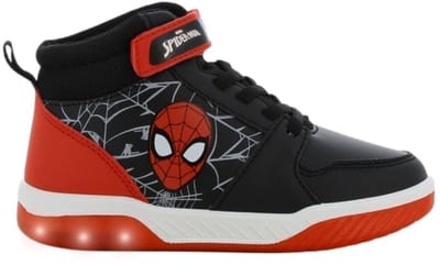 Spiderman - Schoenen voor jongens met lichtjes - Sneakers voor kinderen met klittenband - Lichtgevende kindersneaker - Maat 26 - Zwart