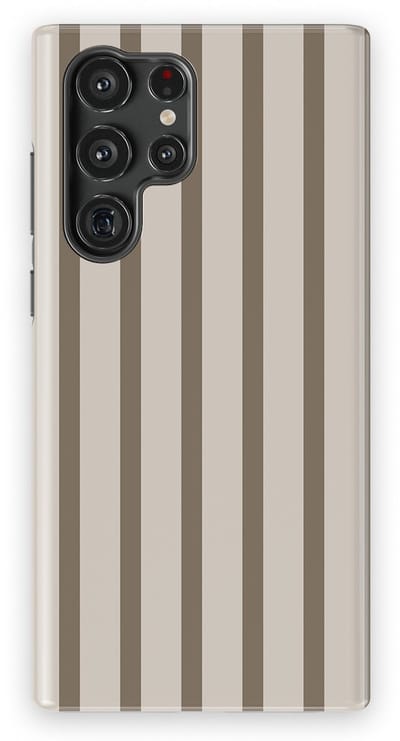 DripCase Gestreept Hoesje Samsung Galaxy S22 Ultra | Backcover met Mag | Stripes Motief | Trendy Case Samsung Galaxy S22 Ultra met Strepen Linen Wood