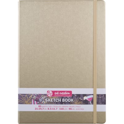 Schetsboek Talens Art Creation 80 witte vellen 140gr 210x300mm witgoud