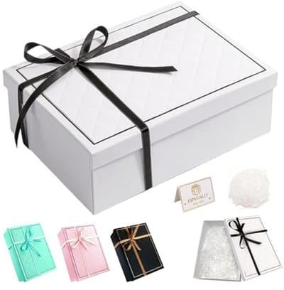 Rechthoekige Geschenkdoos met Deksel en Strik - 25 x 18 x 8,8 cm