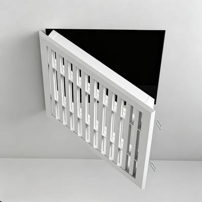 Ventilatierooster Lamellen - Luchtstroom Deksel - Verbeter Luchtcirculatie - Aanpasbare Afmetingen - 14x22 cm - Wit