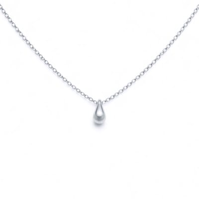 Pax Amare Druppel Ketting - Zilverkleurig Stainless Steel - Minimalistische Schakelketting met Hanger - 45cm + 5cm verstelbaar