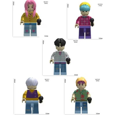 1 STuks/8 STuks KPOP Demonenjagers Bouwstenen Mini Werken Met Assembleer Puzzel Actiefiguren Speelgoed Kinderen Verjaardagscadeaus