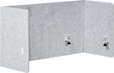 BELIANI SOLOA - Bureauscherm - Grijs - 120 x 60 cm - Polyester