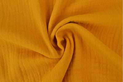 Mousseline stof - 1 meter - Per meter - Okergeel - 135cm breed