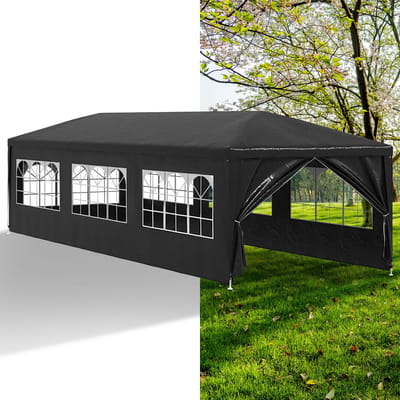 Partytent opvouwbaar - Paviljoen - 3x9 m - Easy up - Waterdicht - Met Zijwanden - Weerbestendig- Antraciet