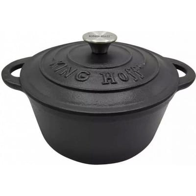 Kinghoff 1523 - Gietijzeren pan - zwart - 22 cm - 2.4 liter