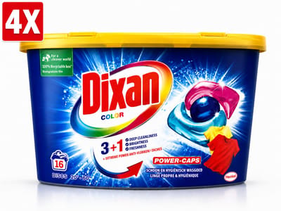4 x Dixan Wasmiddel Power Caps Color - 16 caps