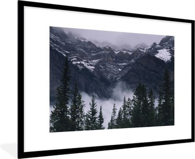 Fotolijst incl. Poster - Rocky Mountains eeuwige sneeuw - 120x80 cm - Posterlijst - Kerstmis Decoratie - Kerstversiering - Kerstdecoratie Woonkamer - Kerstversiering - Kerstdecoratie voor binnen - Kerstmis
