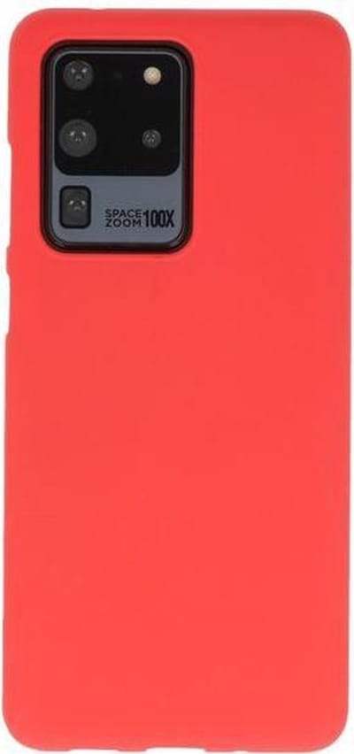 Bestcases Color Telefoonhoesje - Backcover Hoesje - Siliconen Case Back Cover Geschikt voor Samsung Galaxy S20 Ultra - Rood