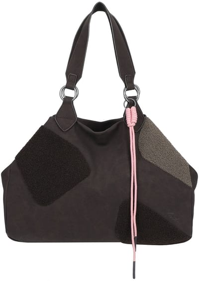 Fritzi aus Preußen shopper schoudertas Izzy Medium Limited Happy Flocked Soft Coffee donkerbruin