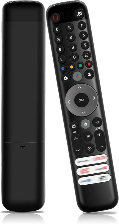 Vervangende Afstandsbediening voor Smart TV met Stembediening en 6 Sneltoetsen, Universele TV Afstandsbediening Geschikt voor LED, Android en OLED Televisies