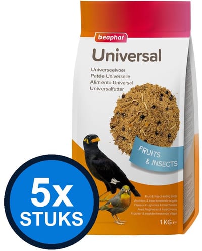 5x Beaphar - universeelvoer 1kg - Vogelvoer - 1 kg