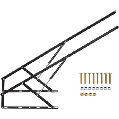 VEVOR Bedlift, 150 x 200 cm compatibel, extra groot, draagvermogen 140 kg, DIY Wandbedmechanisme Hardware Kit Verticale Deluxe, Pneumatische hendel, Robuuste ondersteuning, Opvouwbaar voor logeerkamers