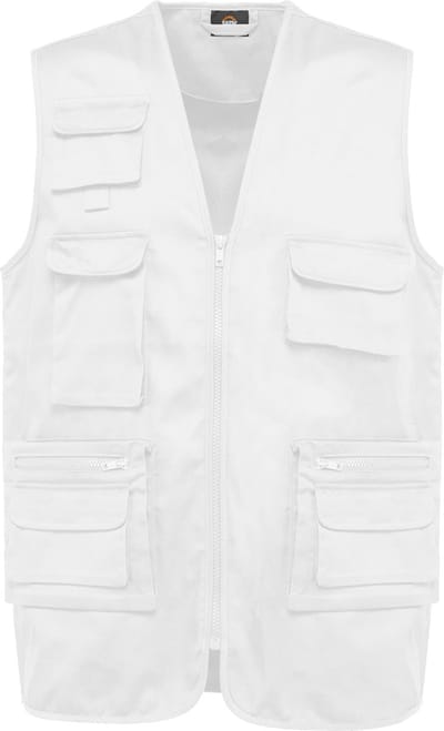 WK. Designed To Work Gevoerd unisex gilet in polykatoen met veel zakken WK609 - White - L