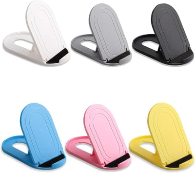 Daity 6-pack - Opvouwbare telefoonhouder - draagbare opvouwbare telefoon- en tablethouder - geschikt voor telefoons en tablets - verstelbare universele houder met meerdere hoeken