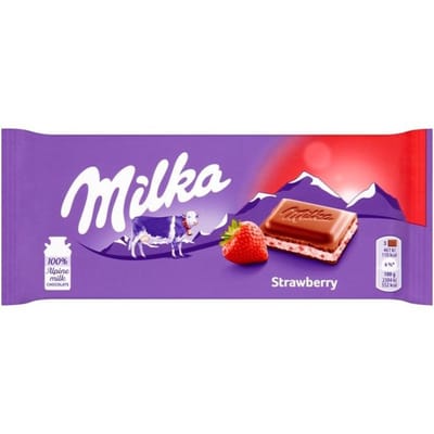 Milka Aardbeien Melkchocolade 100 g