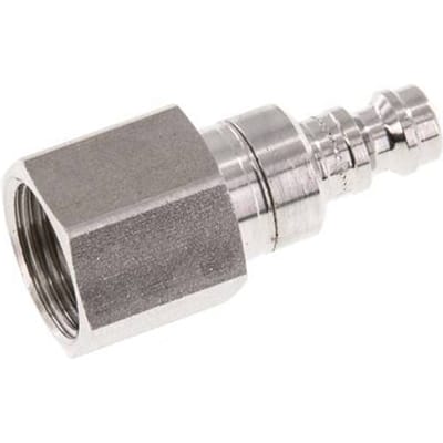 RVS 306L DN 5 Luchtkoppeling Insteeknippel G 3/8 inch Binnendraad Double Shut-Off - CLP5-F-SSL-SV-P-038