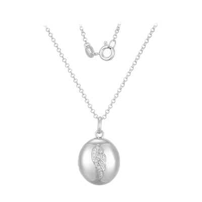 Cavill - Zilveren Halsketting 925 Sterling Zilver met 15 Fonkelende Zirkoon 0,058 ct - Ovale Filigraan Hanger - Elegant Tijdloos Sieraad