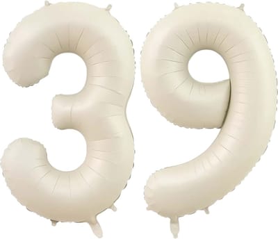 Cijfer Ballonnen Ballon Cijfer 39 Verjaardag Versiering Feest Helium Ballonnen Cijferballon Folieballon Wit Xl Formaat