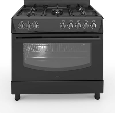 Wiggo WO-E903B(BB) - Gasfornuis - 5 Kookzones - 5 Ovenstanden - Wokbrander - Timer - 5 Jaar Garantie - Zwart