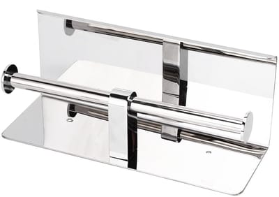 Dailygoods- Toiletpapierhouder Roestvrij staal - Dubbele Toiletrolhouder - Wandgemonteerd - Met Plankje - Reserverolhouder - Voor Badkamer/Keuken