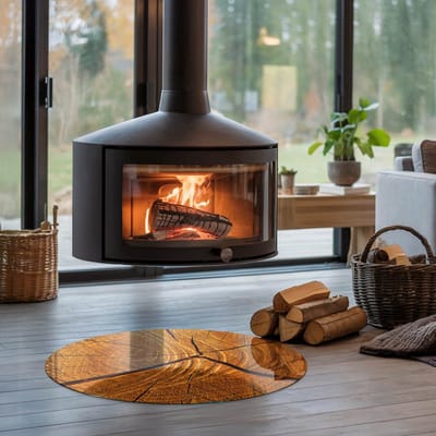 Coloray Vloerplaat Houtkachel - Vloerplaat voor Houtkachel - 70 cm x 70 cm - Vloerplaat Open Haard - Oranje Vloerplaat Kachel - Verwarmingsaccessoires - Plaat voor Onder Kachel - Kachel Vloerplaat - Vloerplaat Voor Kachel