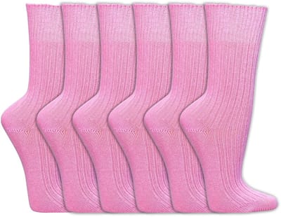 Sokken van biologisch katoen | Zonder schadelijke stoffen | Kleur: Roze | Diverse maten | 6 paar