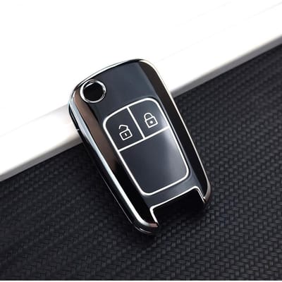2 Knoppen Auto Sleutel Shell Hoesje Voor Chevrolet Cruze Spark Orlando Malibu Voor Opel Vauxhall Astra J Corsa D E Zafira Mokka black