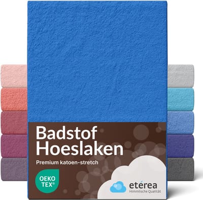 etérea Frottee badstof hoeslaken Blauw 180x200 - 200x200 cm