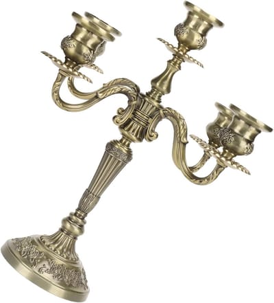 Kandelaar met 5 armen - Kaarsenhouder Stompkaars - Sfeer Creëren - Verlengde Druppelrand - 28 x 15 x 10 cm