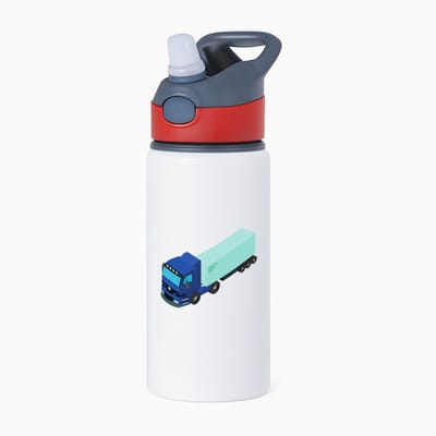 Hacebo® - Vrachtwagen waterfles met rietje rood - Vrachtwagen chauffeur - Chauffeurs - Truck - trailer - water fles - 650ML