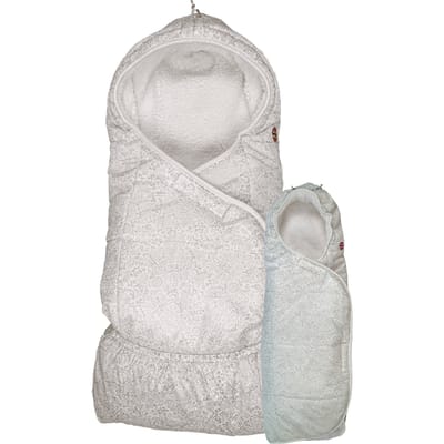 Lodger Wrapper - Wikkeldeken voor Autostoel - Wit - 0-9 Maanden - Winddicht & Warm - Omslagdoek baby