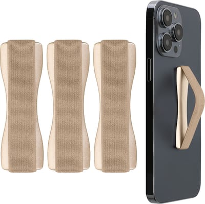 kwmobile vingerhouder voor smartphone - Vingergreep voor telefoon - Zelfklevende finger holder - Set van 3 - In goud