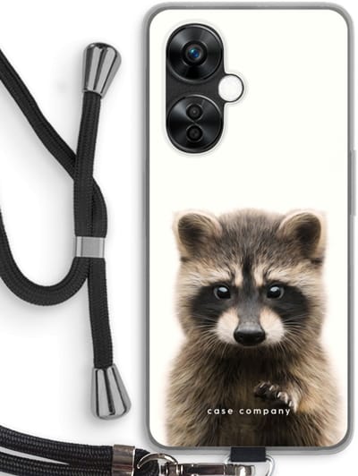 Case Company® - Hoesje met koord geschikt voor OnePlus Nord CE 3 Lite hoesje met Koord - Rocco - Telefoonhoesje met Zwart Koord - Bescherming aan alle Kanten en Over de Schermrand
