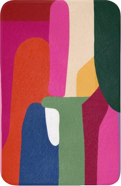 WC mat 40x60 cm - Antislip - Kleurvakken - Recht - Rond - Abstract - Toiletmat - Vloermat - Douchemat - Toilet tapijt - Toiletmatten