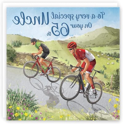 Verjaardagskaart Racefiets - Fietskaart Mannen - Verjaardag Wensen - Artistieke Racefiets - 148 x 148 mm - Multicolour