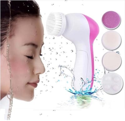5-in-1 elektrische gezichtsreinigingsborstel, waterdichte elektrische beautyborstel, gezichtsreinigingsinstrument, Geschikt voor alle huidtypen, diepe reiniging/exfoliatie/massage